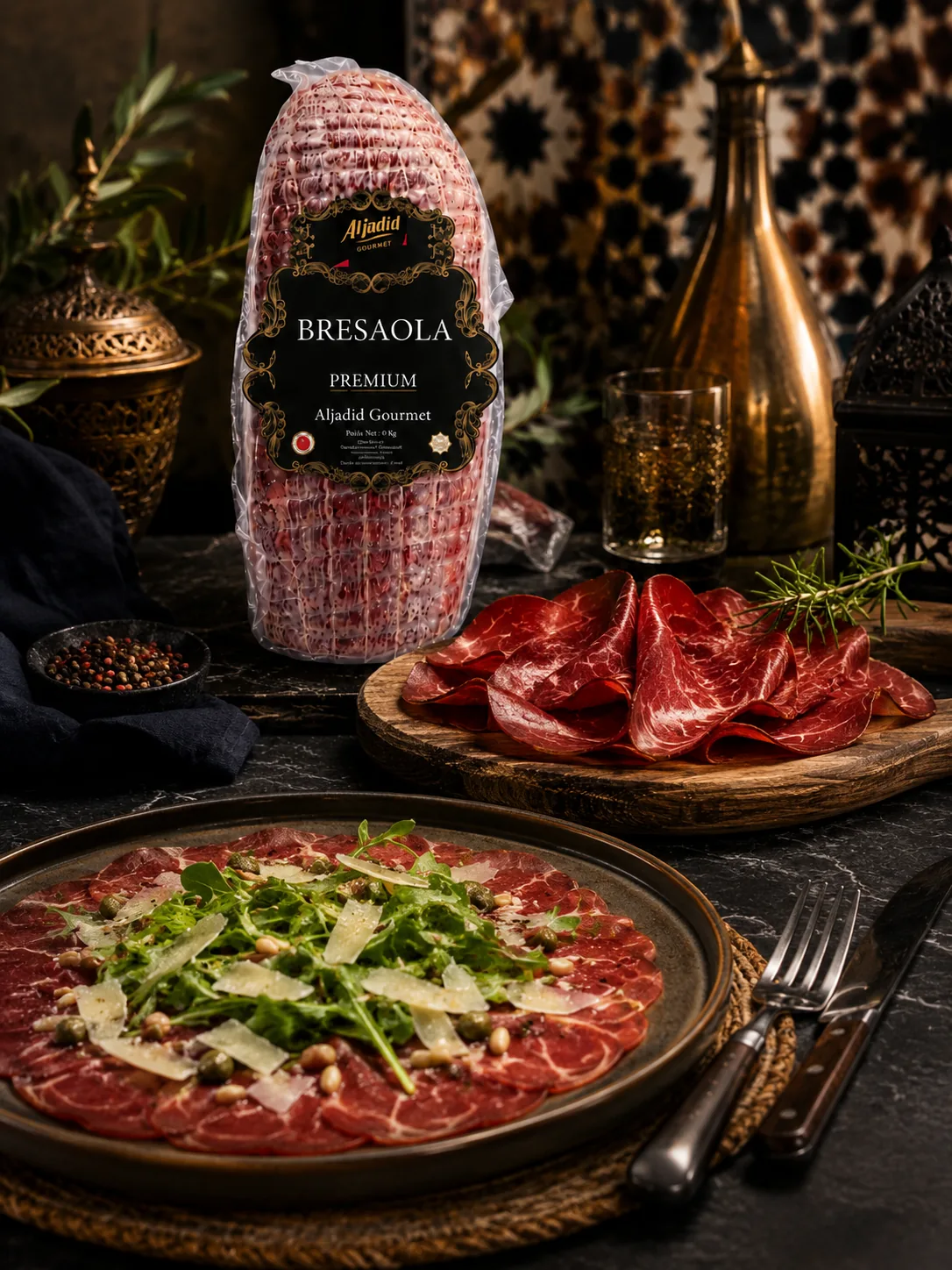 Carpaccio de Bresaola, parmesan et roquette