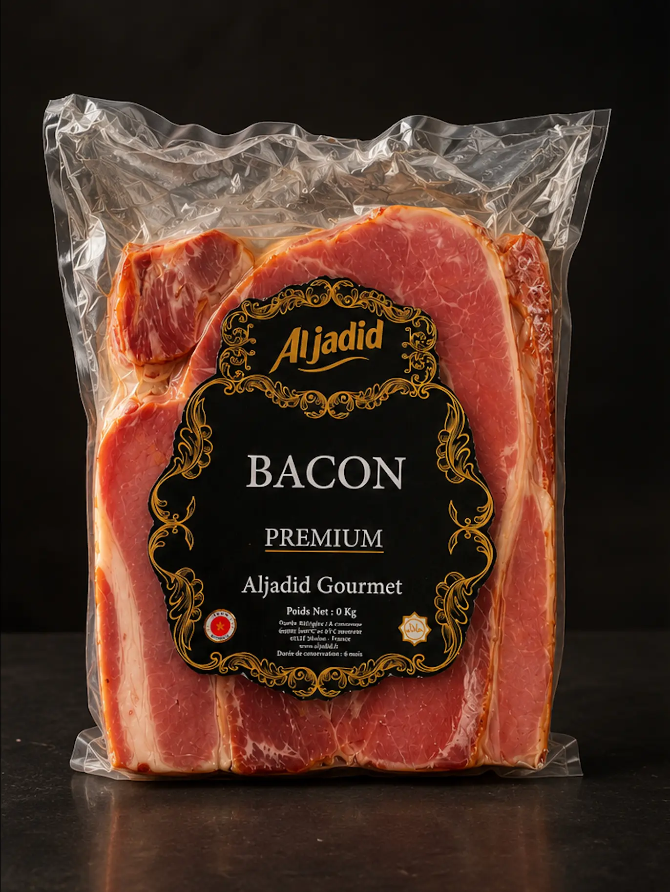 Bacon de bœuf — La poitrine, tranchée juste