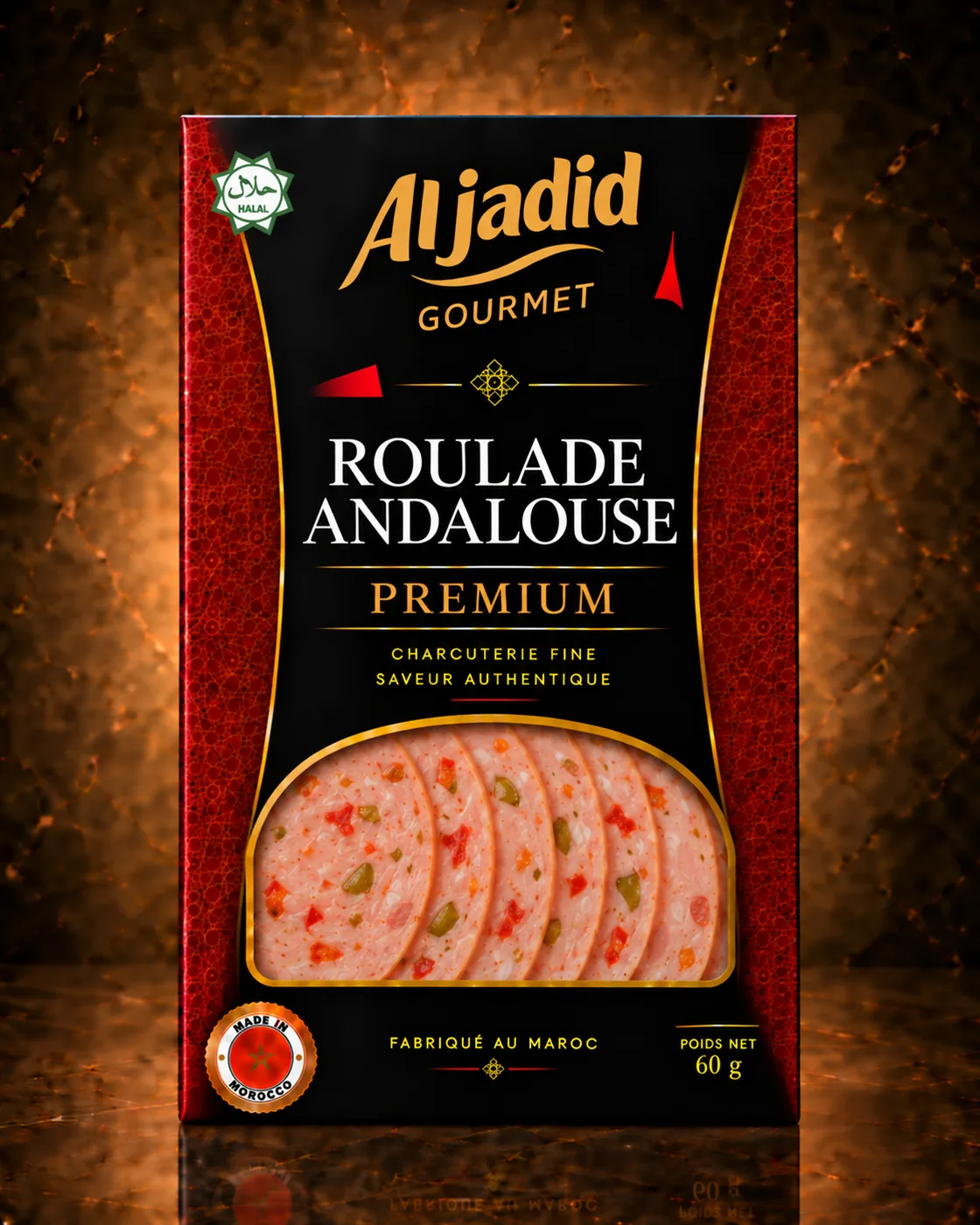 Roulade andalouse tranchée — Les couleurs d'Andalousie, tranchées fin
