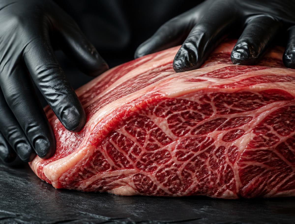 Contrôle d'une pièce de viande premium à la réception